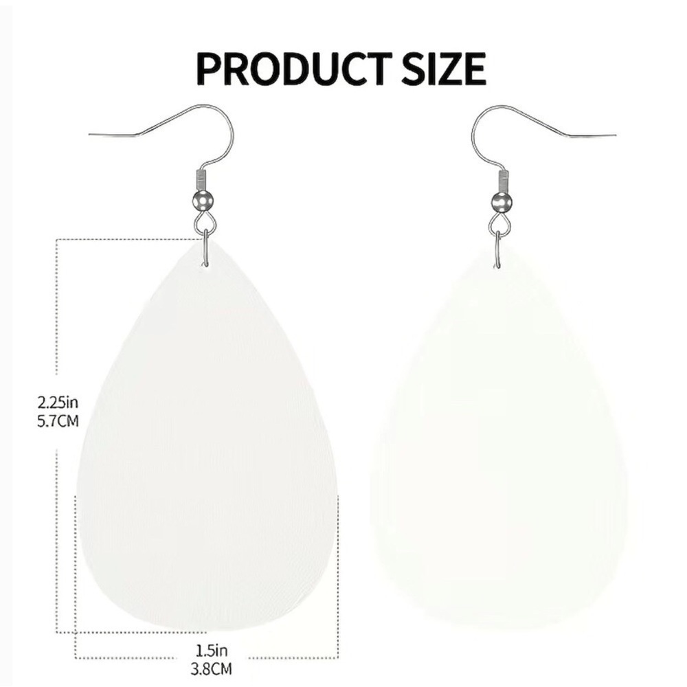 Harry Potter Leather Dangle Earrings, White, Black, Lime Green - Picture 8 of 14
